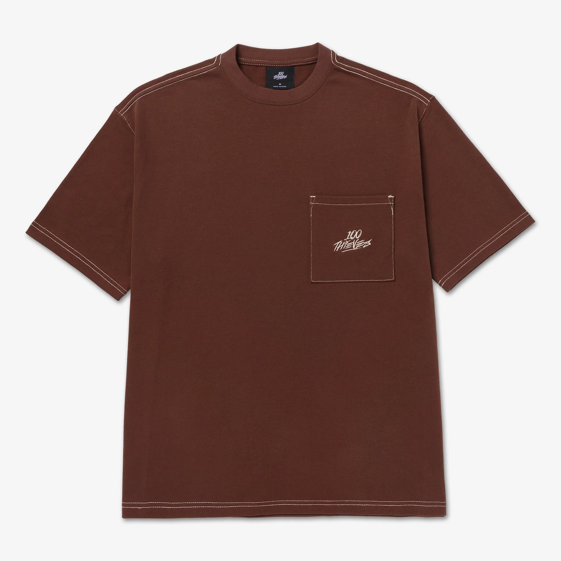 Oversized Pocket T-Shirt - Brown
