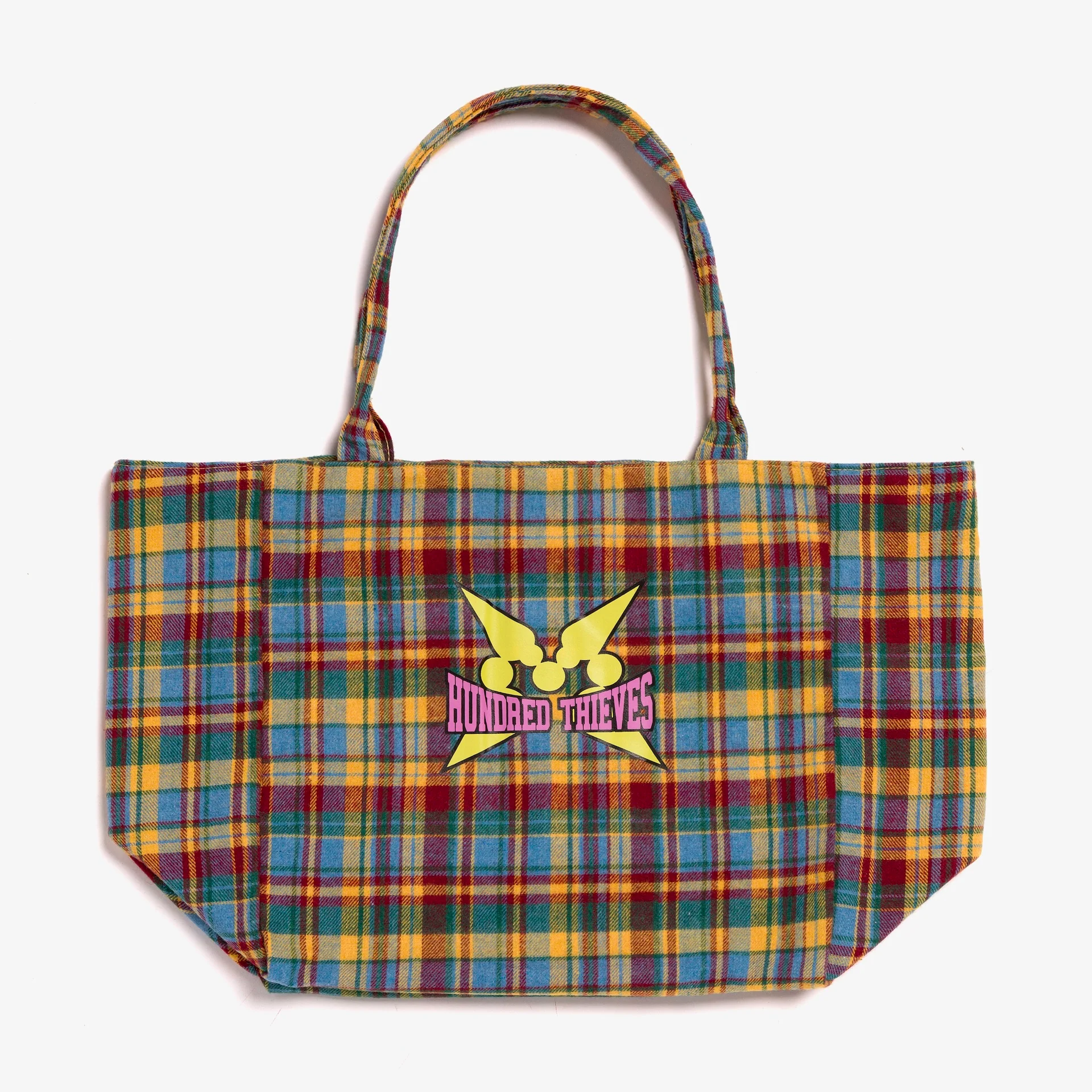 Momotoys + 100T Plaid Tote Bag